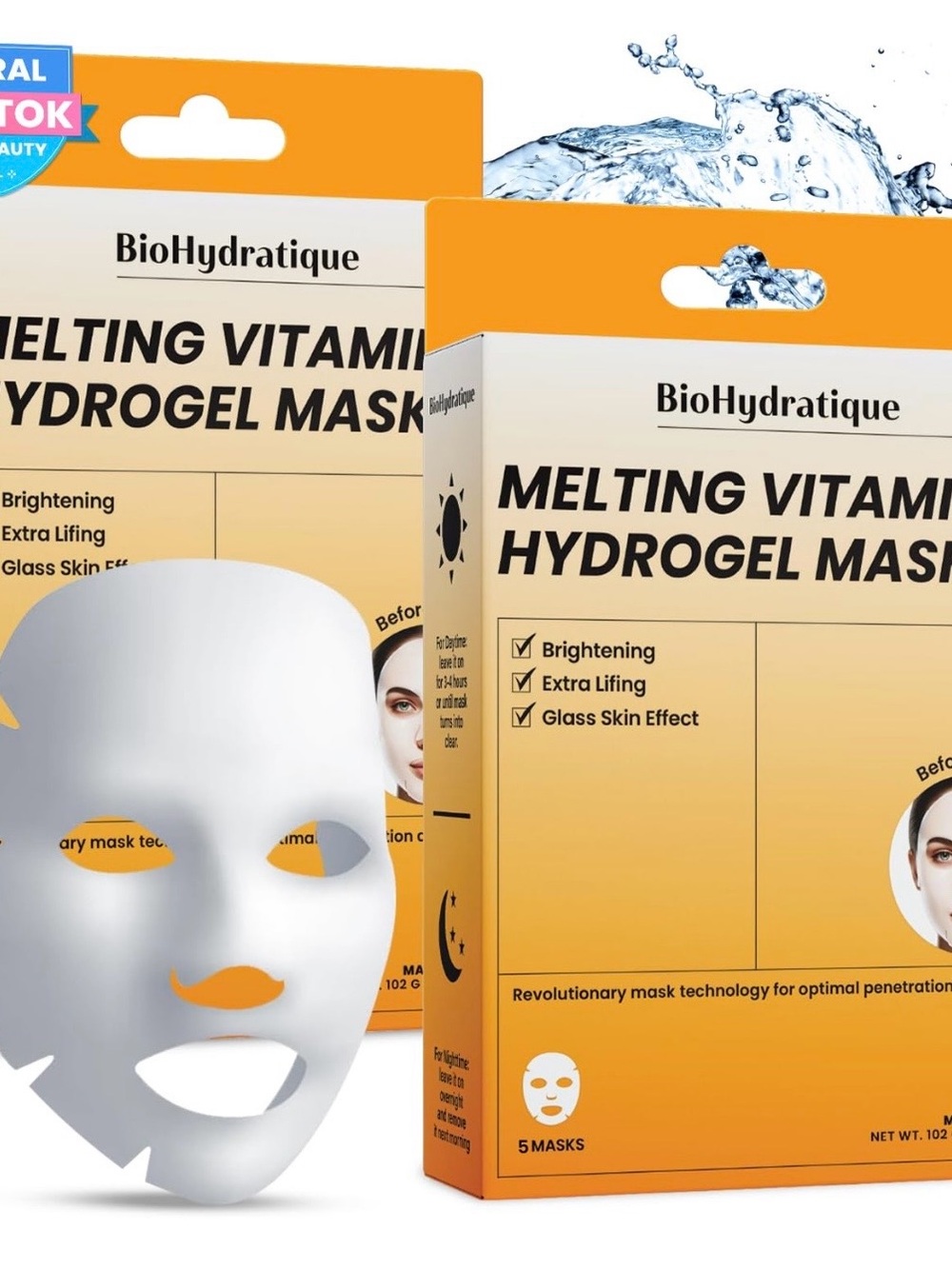KOREAN $30 Hydrogel Masks • 3 pack • Melting Vitamin C Hydrogel Mask